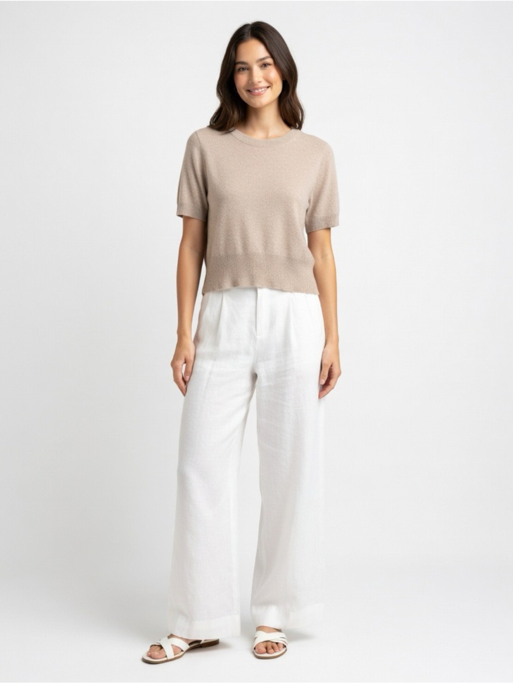 J. Crew Short Sleeve Knit Top in Taupe